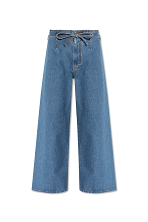 【関税＆送料込み】Ganni Wide-Leg Jeans Ganni Wide-Leg Drawstring Jeans | Neiman Marcus